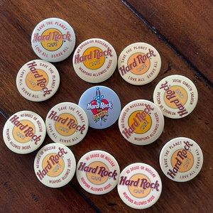 Hard Rock Cafe round buttons